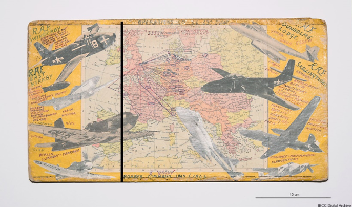 Fig. 2. Collage che riproduce le rotte dei bombardamenti in Europa tra il 1942 e il 1944.